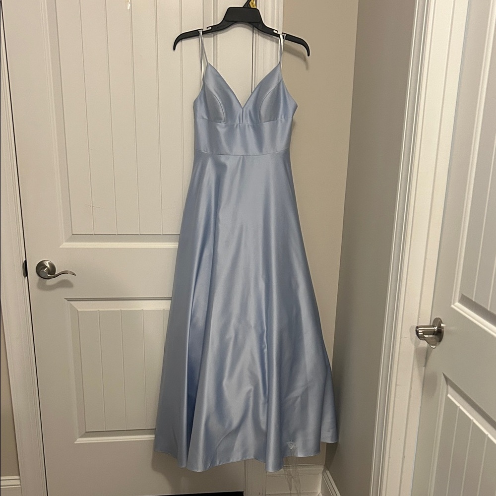 Camilla Light Blue Maxi Dress with Spaghetti Straps
